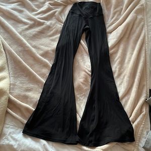 Aerie black high waisted cross flare leggings size XS